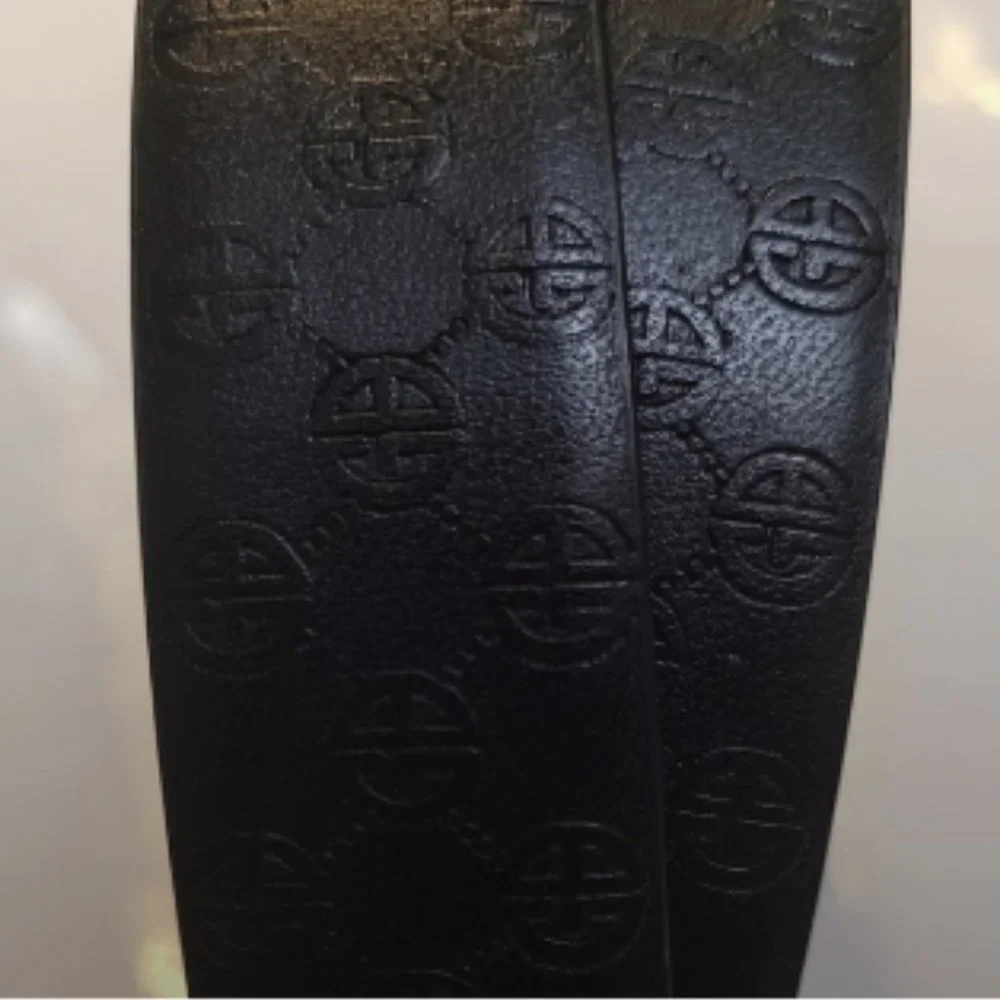 Giani Bernini Fully Reversible Embossed Logo Smooth Belt Small Black Red New